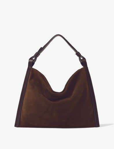 Calella Suede Tote in Beige and Brown