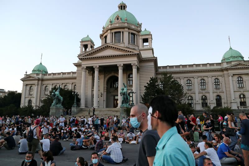 Protests amid the spread of the coronavirus disease (COVID-19) in Belgrade