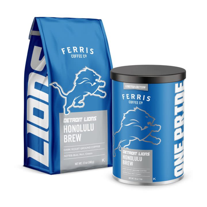 Ferris Coffee and the Detroit Lions will be releasing 'Honolulu Brew' at the start of the 2024 season. (Courtesy Ferris Coffee & Nut Co.)