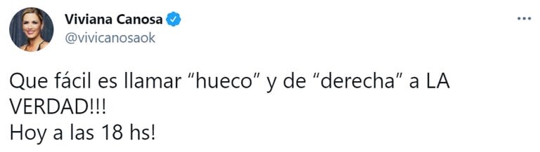 Viviana Canosa hizo un breve descargo en Twitter tras la publicación de la tapa de revista Noticias y anticipó que respondería en su programa de televisión