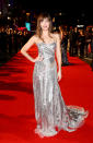 <p>The actress dazzled in a strapless, metallic gown by her go-to label Gucci. <em>[Photo: Getty]</em> </p>