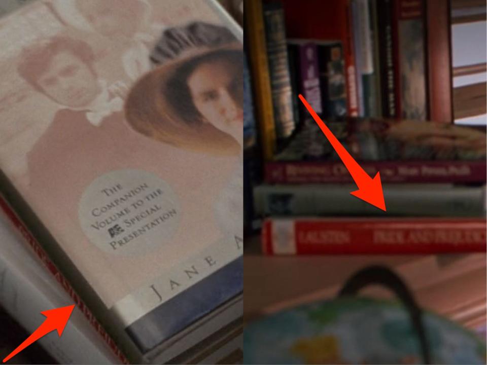 A stack of books in Mia's room in "The Princess Diaries" next to the stack that was gifted to her.