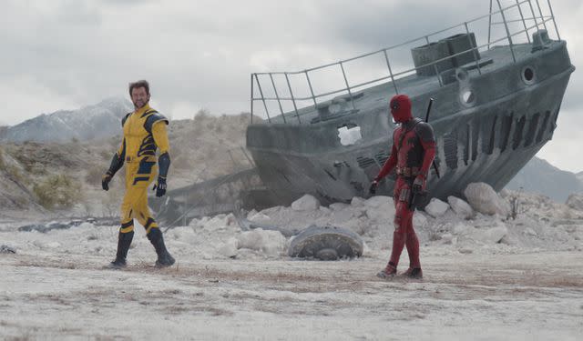 <p>Courtesy of 20th Century Studios/Marvel Studios</p> Hugh Jackman as Wolverine/Logan and Ryan Reynolds as Deadpool/Wade Wilson in 'Deadpool & Wolverine'