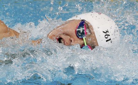 China's Sun Yang competes in the men's 800m freestyle preliminaries at the Aquatics World Championships in Kazan, Russia, August 4, 2015. REUTERS/Stefan Wermuth