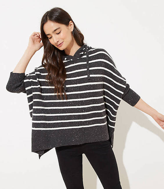 A refined poncho is the perfect winter sweater. (Photo: Loft)