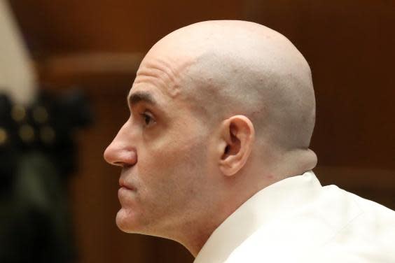 Michael Gargiulo sits in court during his murder trial in Los Angeles (REUTERS)