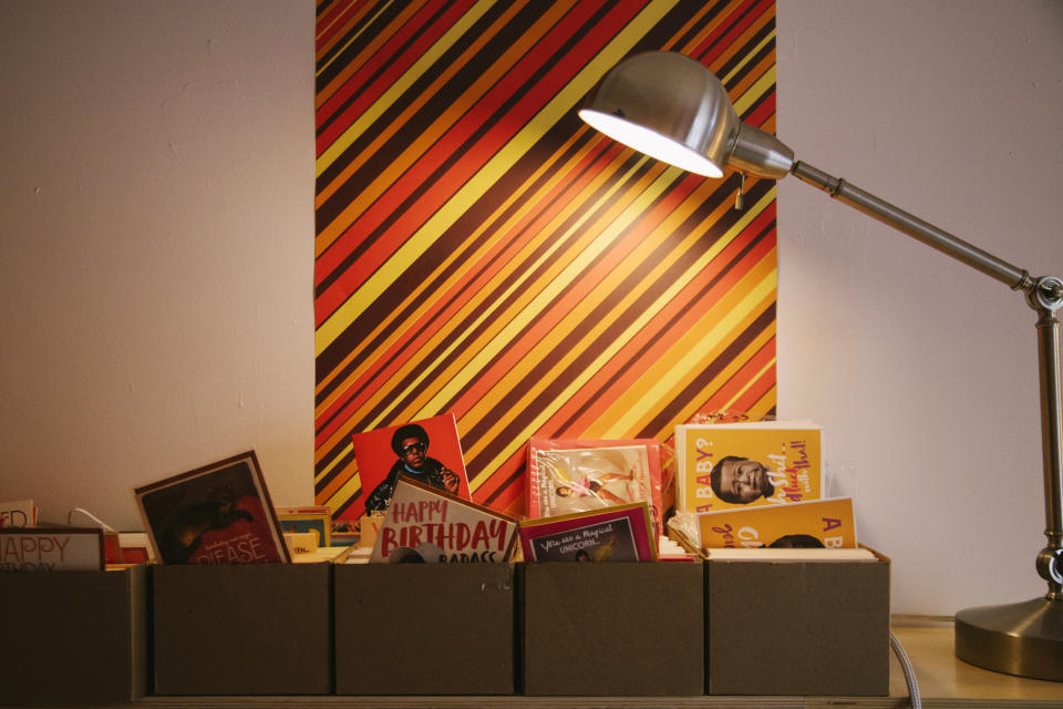 The office of Offensive+Delightful Greeting Cards in Los Angeles. (Kendrick Brinson / for NBC News)