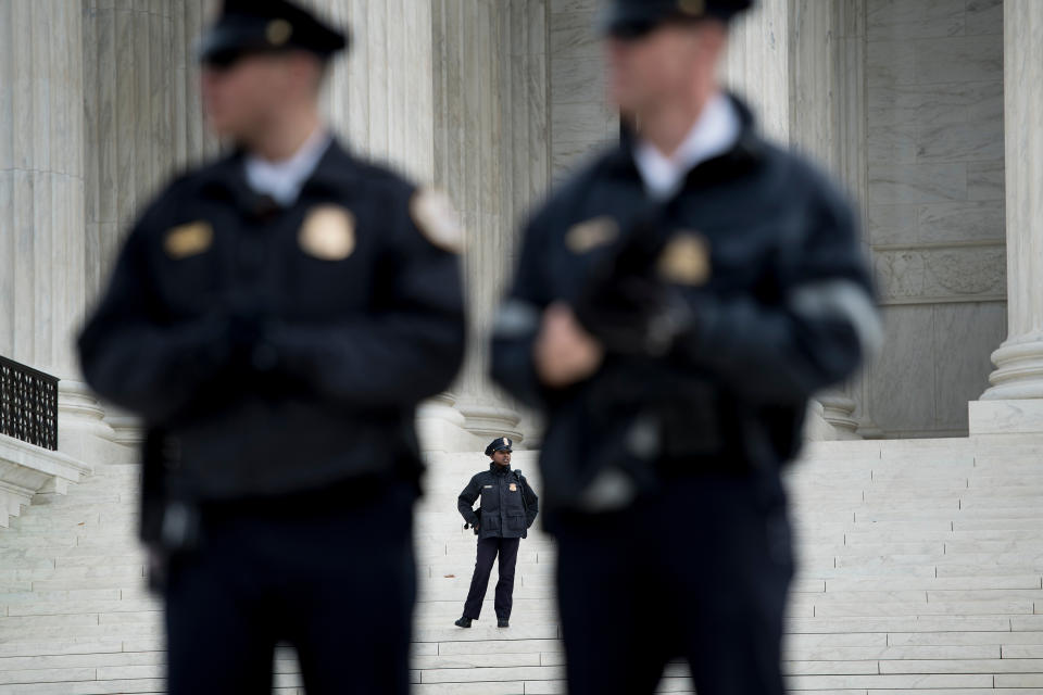 Protesters rally outside Supreme Court