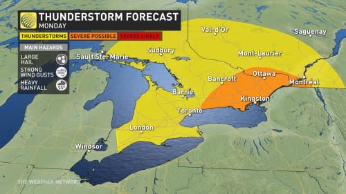 Ontario storm risk map Monday_May 26