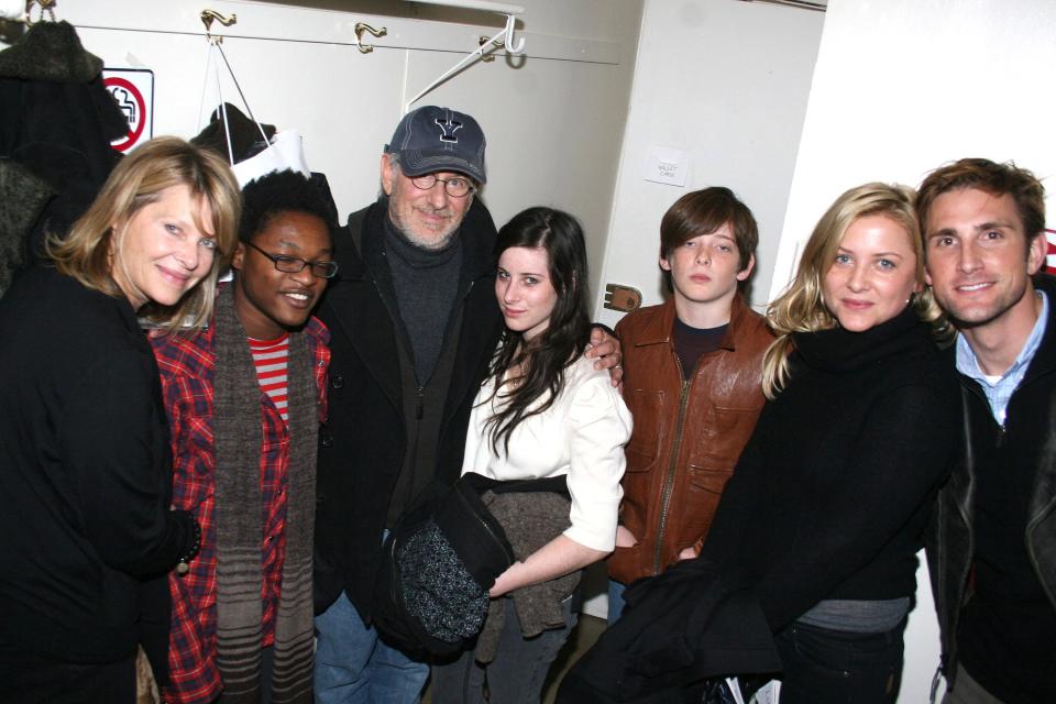 Theo Spielberg, Steven Spielberg, Sasha Spielberg, Sawyer Spielberg, Jessica Capshaw and husband Christopher Gavagin in 2006.