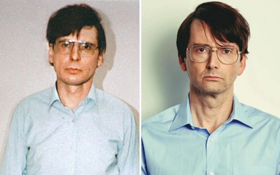 Dennis Nilsen (left) is played by David Tennant (right) in a new ITV miniseries - Enterprise News 