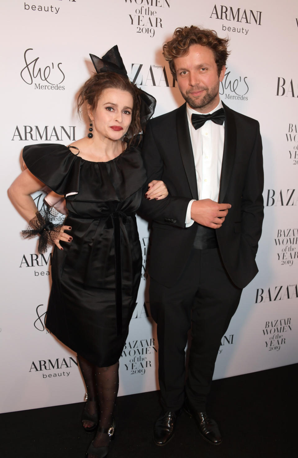 Helena Bonham Carter and Rye Dag Holmboe attend the Harper's Bazaar Women of the Year Awards 2019. (Photo: David M. Benett via Getty Images)