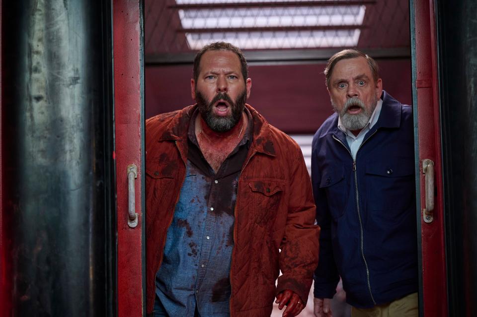 Bert Kreischer, left, and Mark Hamill have to find a way out of some pretty crazy situations, many of them of Kreischer's making, in "The Machine."