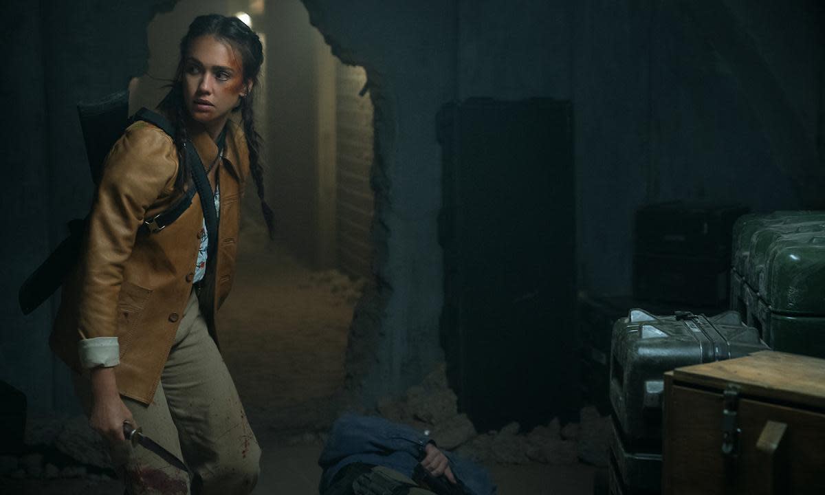 <span>Jessica Alba in Trigger Warning.</span><span>Photograph: Netflix</span>