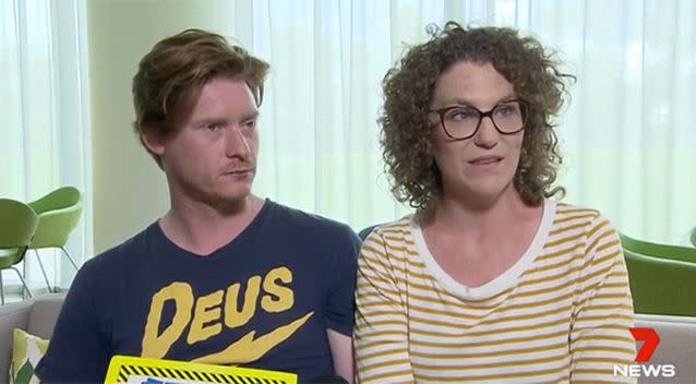 Arthur's parents Nathan and Carly Long. Source: 7 News