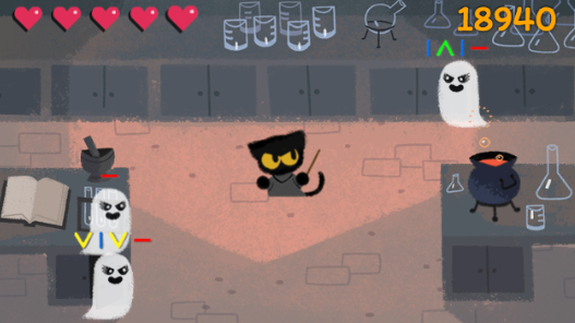 welp, here's the cat from Halloween 2 (Google doodle game) that I