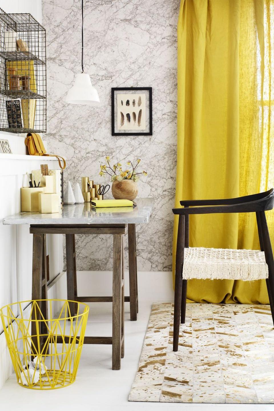 <p>Turn your bonus room into a dedicated workspace with a chic desk, colorful supplies, and just enough shelving for books and papers. </p>