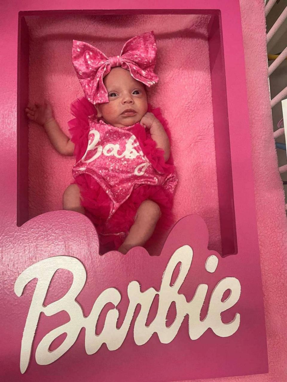 PHOTO: Meet Daisy Ann, who's pretty in pink as Barbie on her first Halloween. (Advocate Children's Hospital)