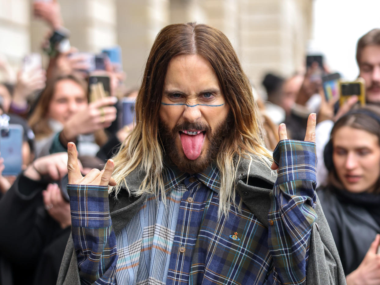 PARIS, FRANCE - MARCH 04: Jared Leto attends the Vivienne Westwood Womenswear Fall Winter 2023-2024 show as part of Paris Fashion Week on March 04, 2023 in Paris, France. (Photo by Arnold Jerocki/Getty Images)