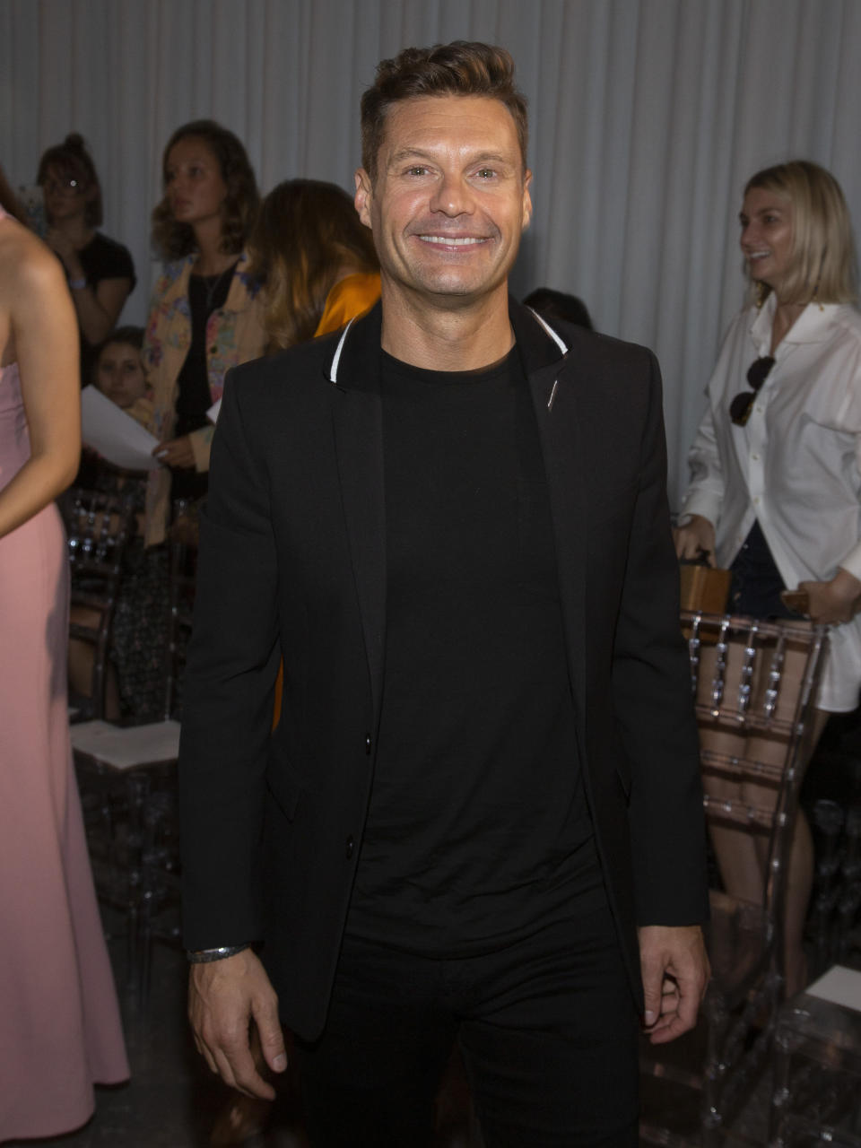 Ryan Seacrest attends the Naeem Khan runway show during NYFW Spring/Summer 2020 at 520 W. 28th Street on Tuesday, Sept. 10, 2019, in New York. (Photo by Andy Kropa/Invision/AP)