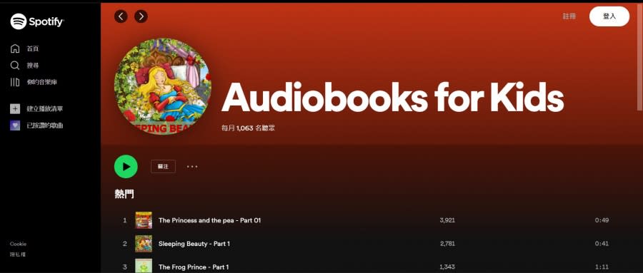 Spotify 兒童有聲書 圖/Spotify官網