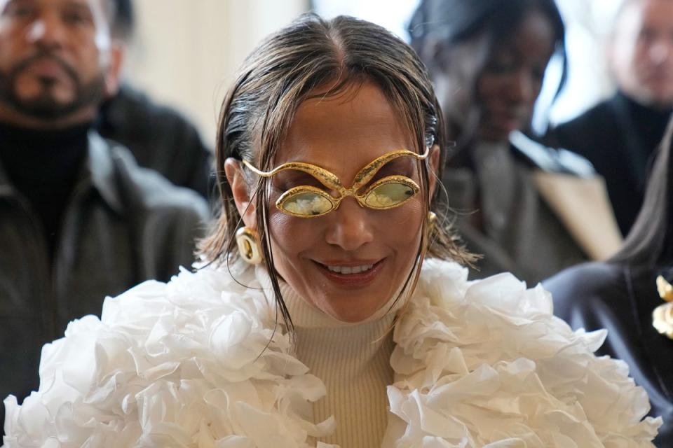 Jennifer Lopez attends the Schiaparelli's Haute Couture show (AP)