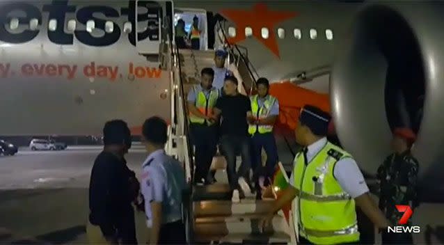 The flight was diverted to Indonesia. Source: 7 News