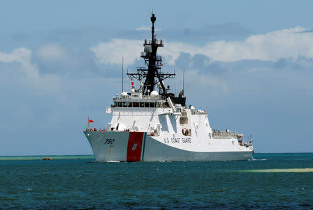 The U.S. Coast Guard Legend-class maritime security cutter USCGC Bertholf (WMSL 750) pulls into Joint Base Pearl Harbor-Hickam, Hawii, U.S. to support the Rim of the Pacific (RIMPAC) 2012 exercise in this June 29, 2012 handout photo. Mass Communication Specialist 2nd Class Jon Dasbach/U.S. Navy/Handout via REUTERS