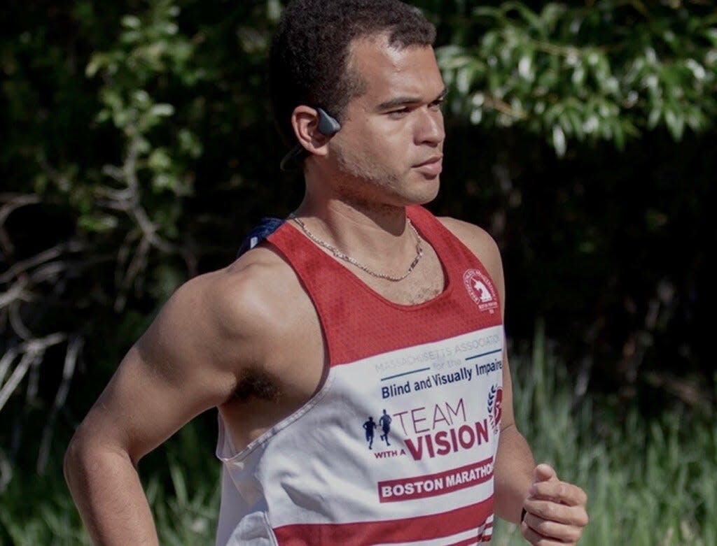 Chaz Davis of Grafton won the Para Athletes T11/T2 division at the 2021 and 2022 Boston Marathon.