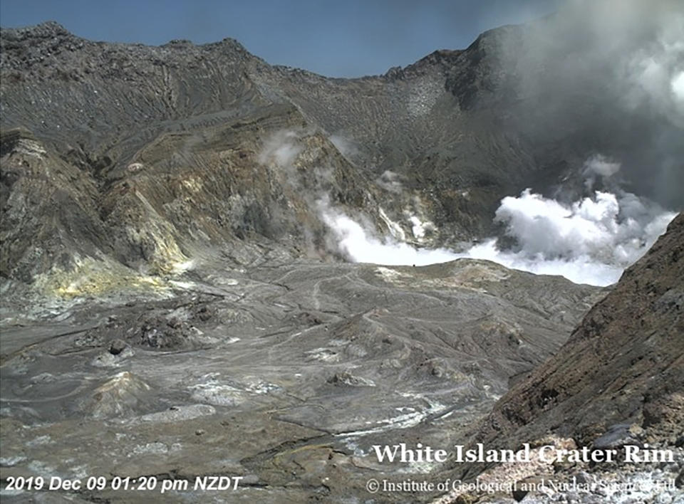 Photo of the volcano shortly before it erupted and killed at least five people on Monday. Source: AAP