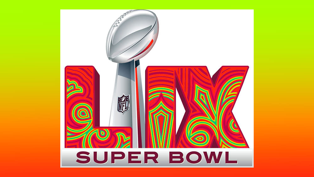  The 2025 Super Bowl logo, text reads Super Bowl LIX. 