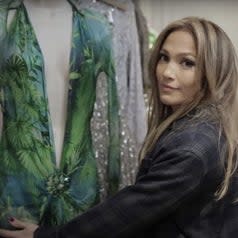 Jennifer shows off her iconic green Versace dress