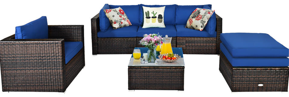 Costway 6-Piece Patio Rattan Sectional Set