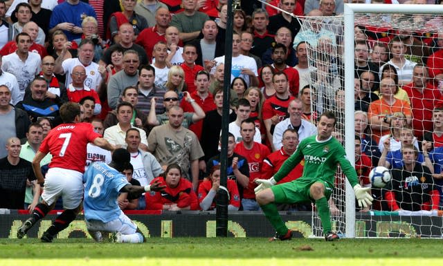 The high point of Owen's short Manchester United career came with the winner in the derby against City