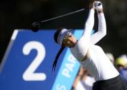 March 30, 2017; Rancho Mirage, CA, USA; Michelle Wie hits from the second course tee box during the first round of the ANA Inspiration golf tournament at Mission Hills CC-Dinah Shore Tournament Course. Gary A. Vasquez-USA TODAY Sports