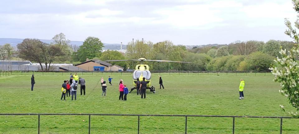 Bradford Telegraph and Argus: The helicopter attracted plenty of interest in Bowling Park
