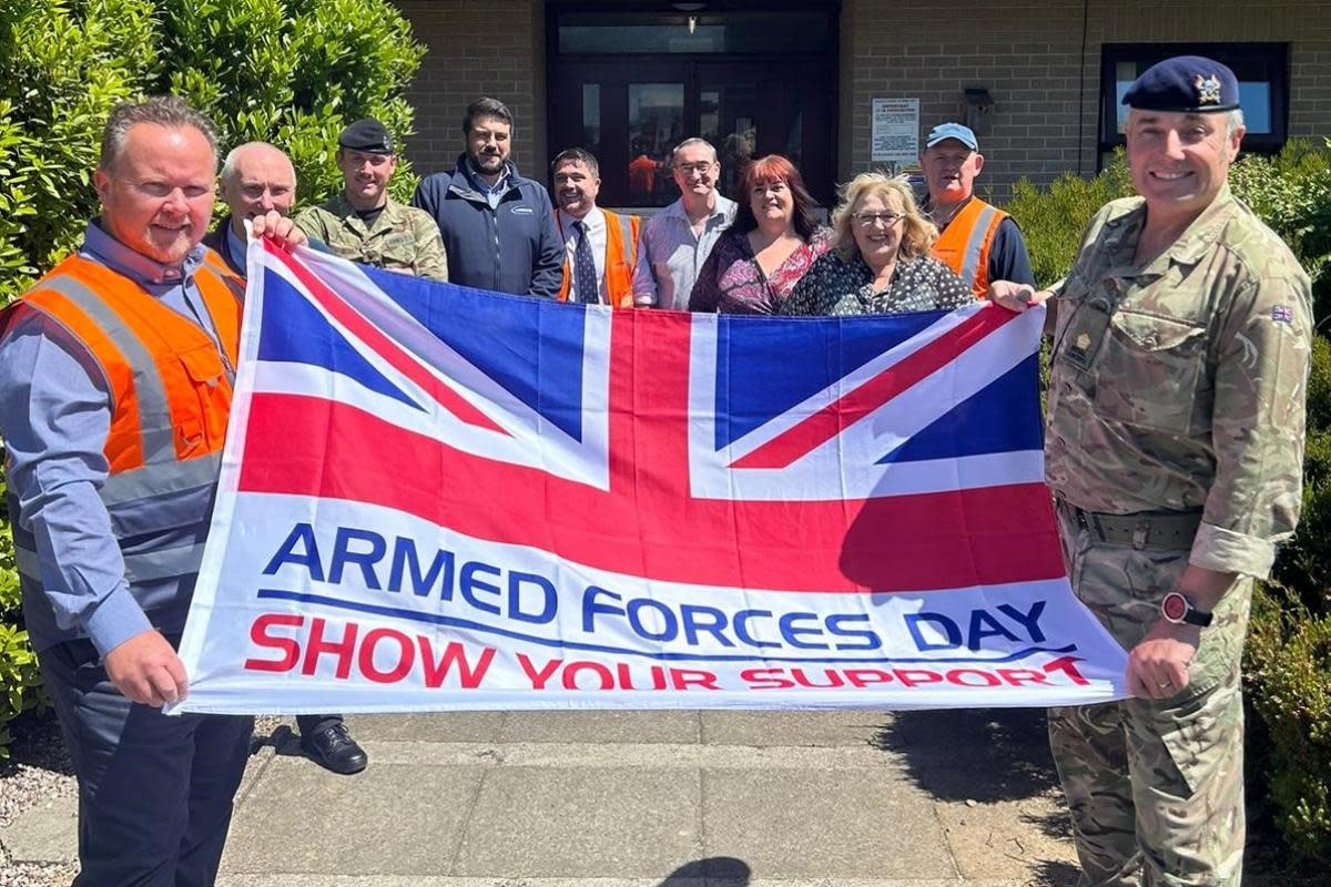 The Armed Forces Day flag has been raised at Castlemartin <i>(Image: Landmarc Support Services)</i>