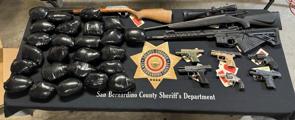 A week of "Operation Consequences" raids in an around the High Desert April 20 through April 26, 2024, netted 32 seized guns, 25 pounds of methamphetamine and 34 arrests, San Bernardino County Sheriff's Department officials said.