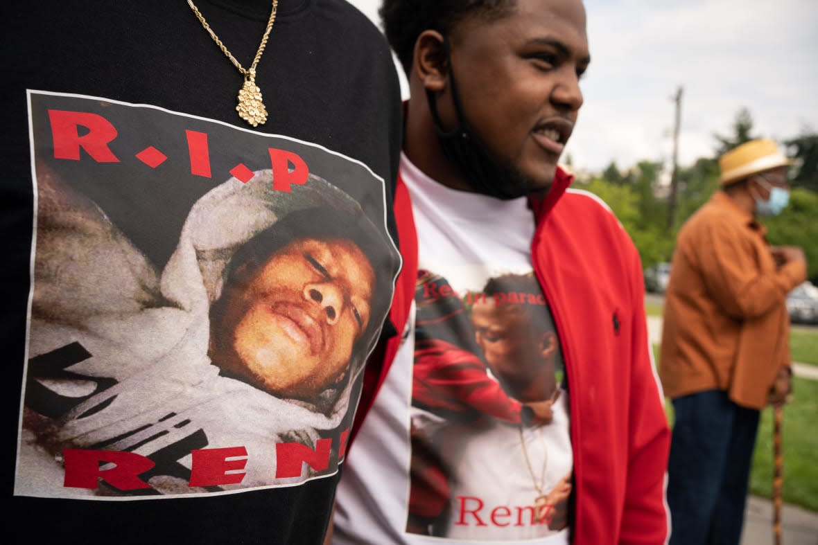 SEATTLE, WA – JULY 02: Friends and family gather for a memorial and rally for peace in memory of Horace Lorenzo Anderson on July 2, 2020 in Seattle, Washington. Anderson, who was 19-years-old, was shot and killed just outside of the Capitol Hill Organized Protest (CHOP) zone in Seattle on June 20. (Photo by David Ryder/Getty Images)