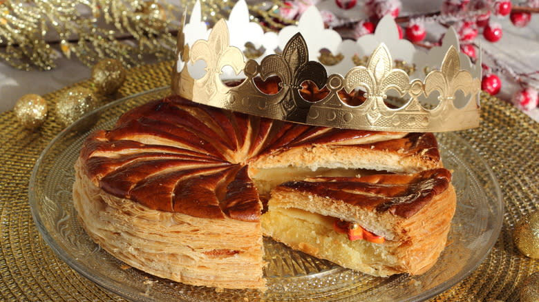 galette des rois with crown
