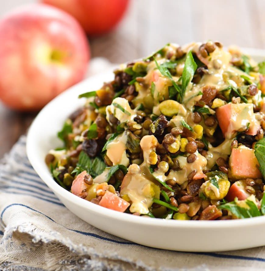 Warm Sautéed Apple and Lentil Salad from Foxes Love Lemons