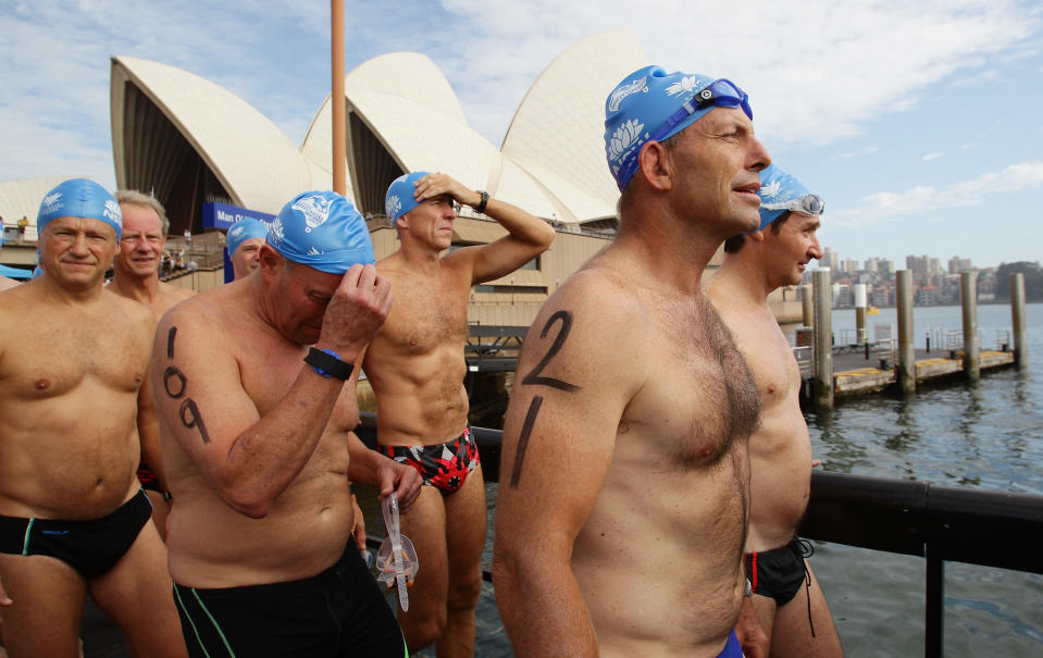 Tony Abbott Swims The Sydney Harbour On Australia Day