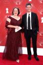 <p>Rita Pietropinto and husband Tom Kitt arrive at the 74th annual Tony Awards. </p>