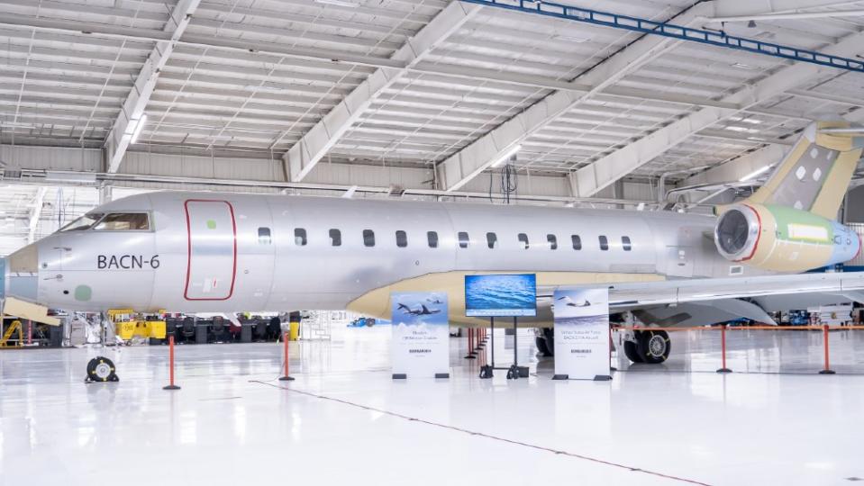 This Global 6000 will be converted into a US Air Force jet as part of Bombardier’s new defense division. - Credit: Courtesy Bombardier