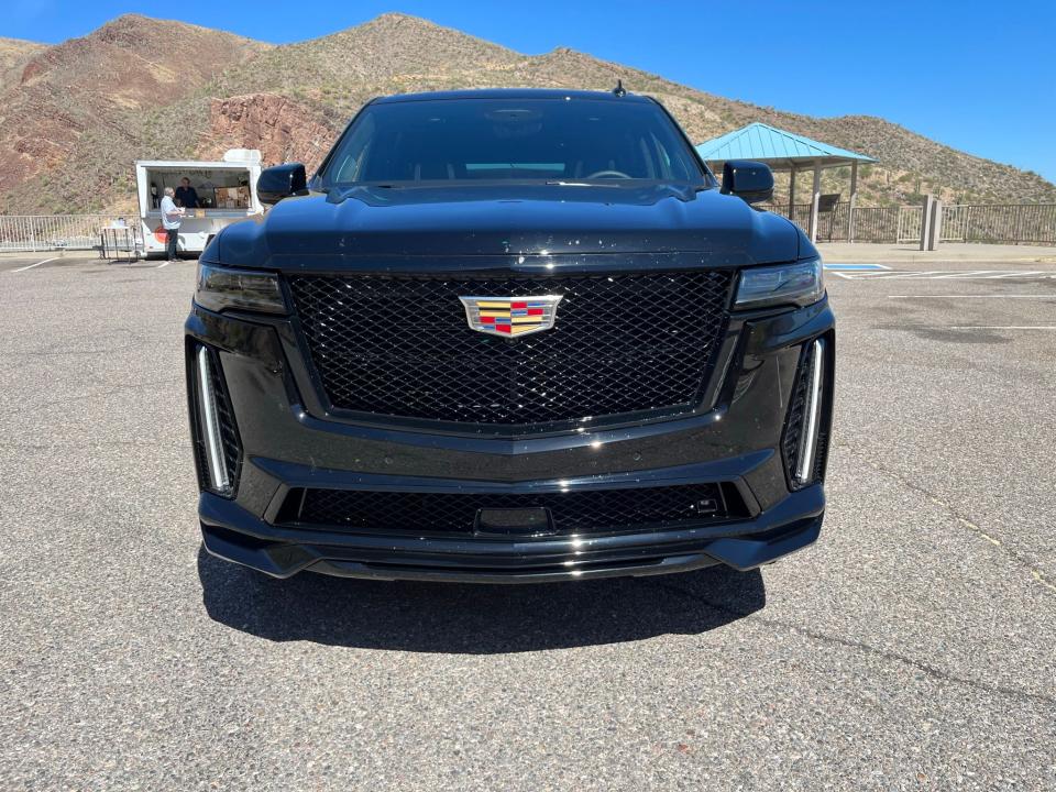 The 2023 Cadillac Escalade-V ESV's 6.2L supercharged V8 produces 682 horsepower