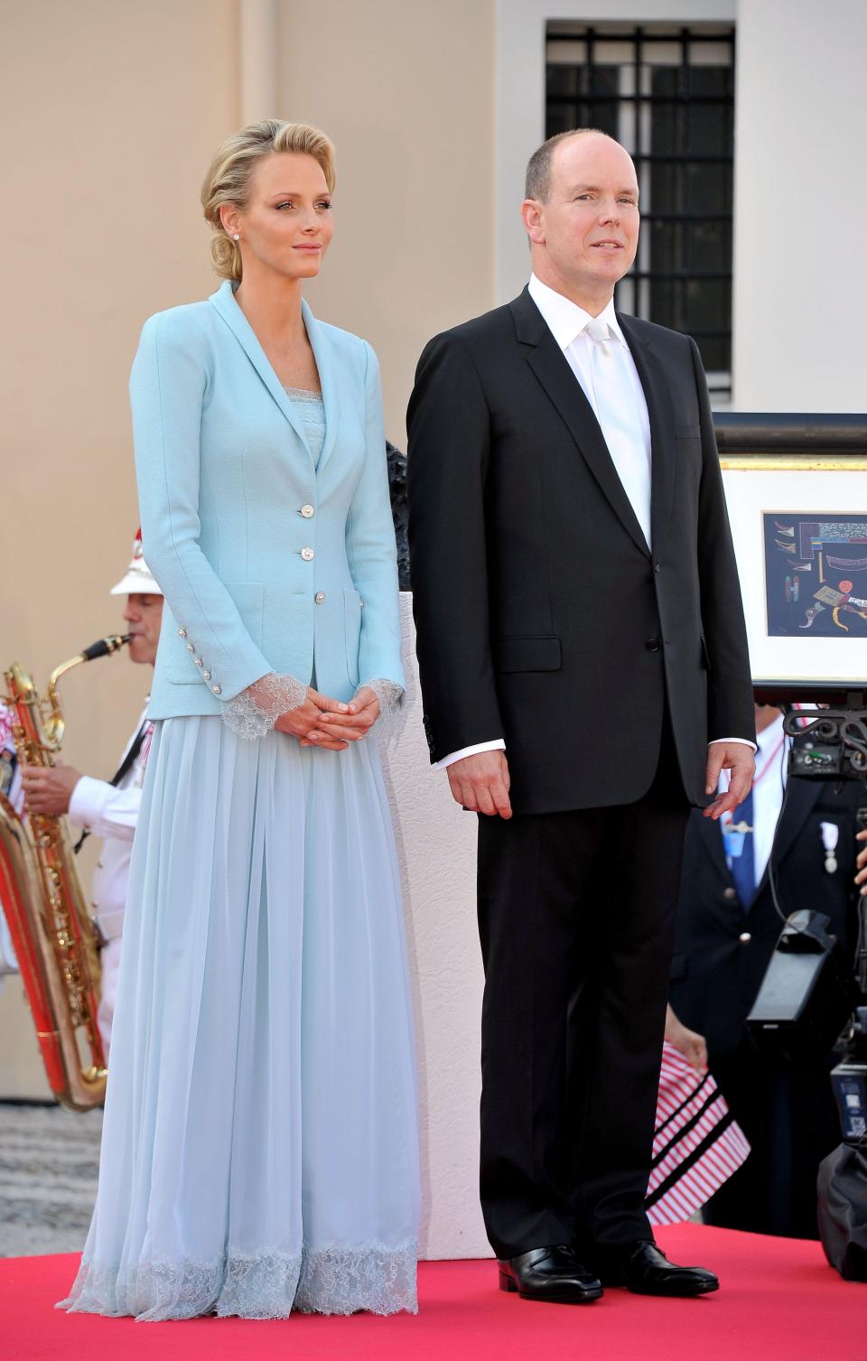 Princess Charlene and Prince Albert II after their civil marriage ceremony on July 1, 2011 in Monaco.