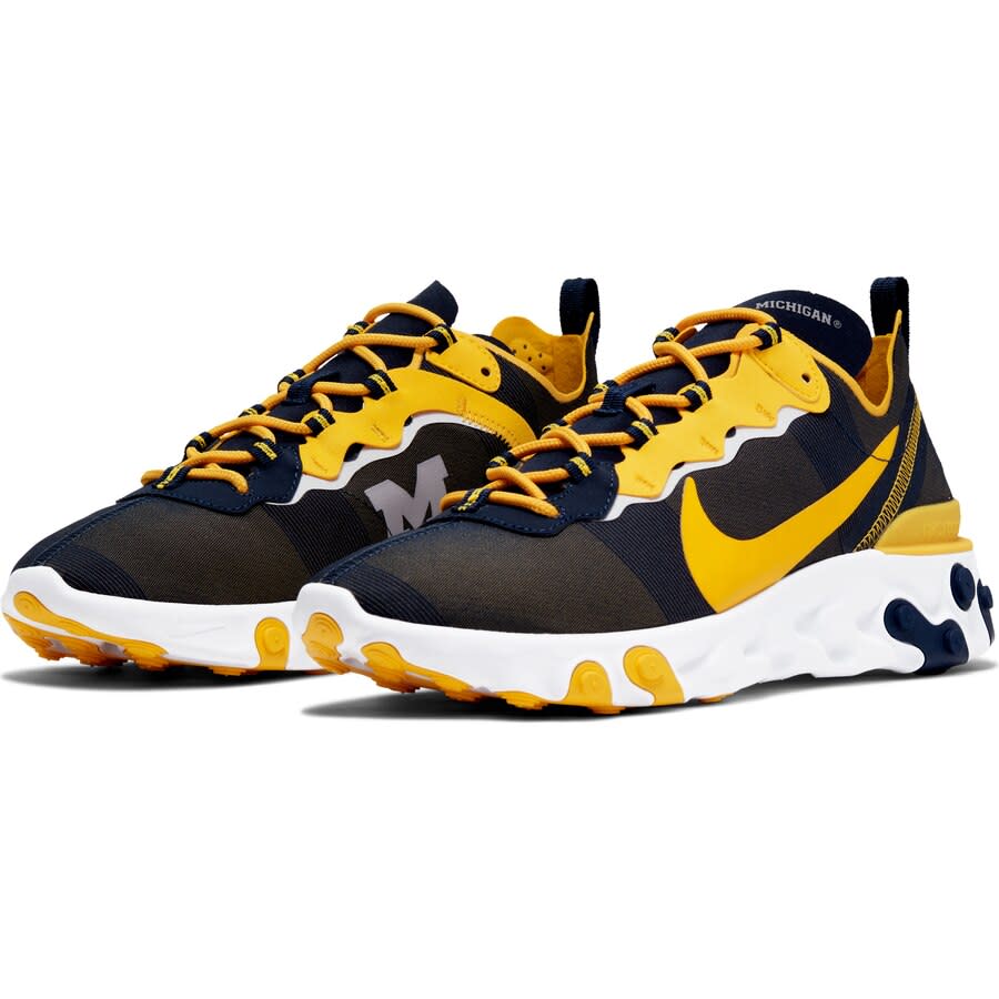 Michigan Wolverines React Element 55 Sneakers