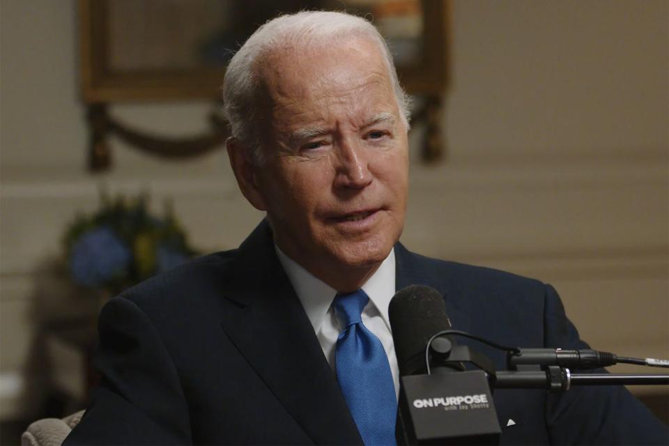 <p>Jay Shetty Podcast/Youtube</p> President Joe Biden on Jay Shetty podcast