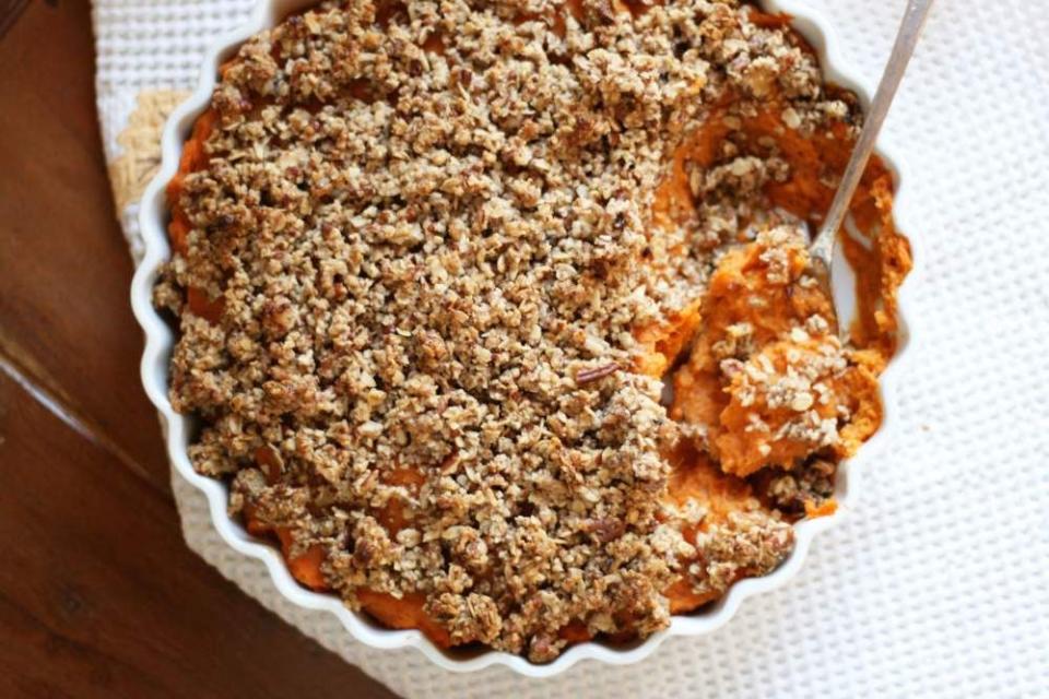 28) Sweet Potato Casserole With Pecan Crumble