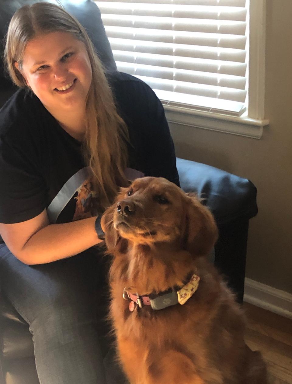 Brooke Lamb-Ossorio and Poppy enjoy home time after a busy year of dock diving. A golden retriever from South Bend, Poppy won the novice class in the hydro dash — a swimming and retrieval event — at the North America Diving Dogs' national championship competition in October 2023 in Springfield, Mo. Poppy also won in 2022.